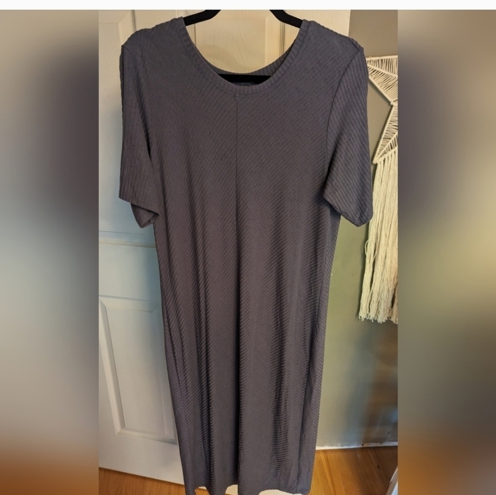 Grey Ribbed Women's Dress
